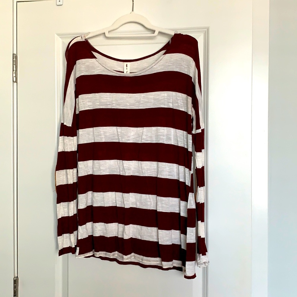 Burgundy Striped Top